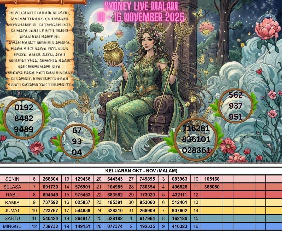 SYDNEY LIVE MALAM 10 - 16 NOVEMBER 2025